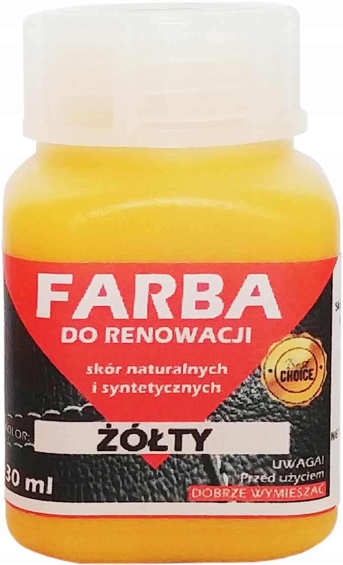 

Renowacja Skór Lakier Farba Tapicerki Żółty 30ml