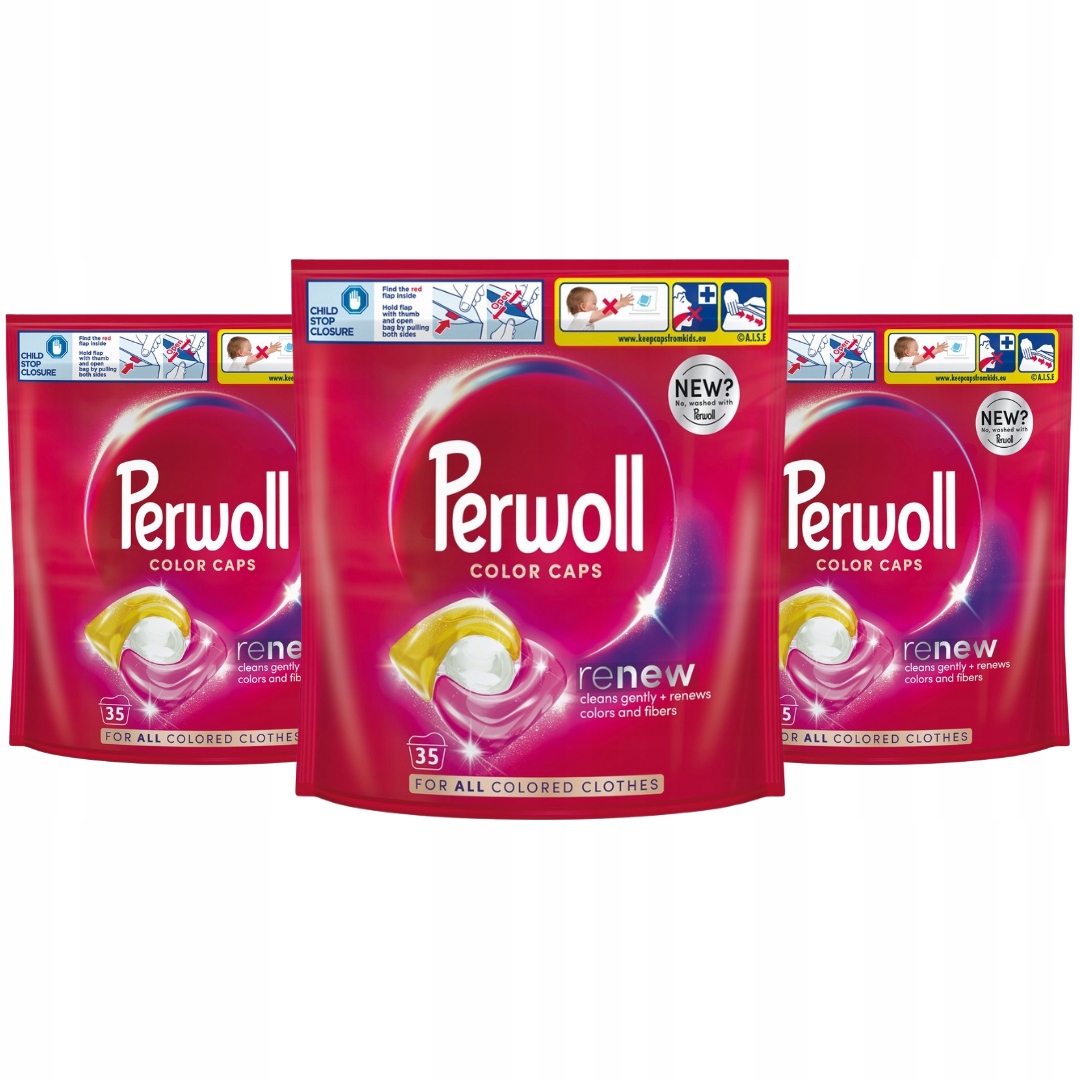 Levně Perwoll Caps Color Kapsle na praní barvy 3x35 ks