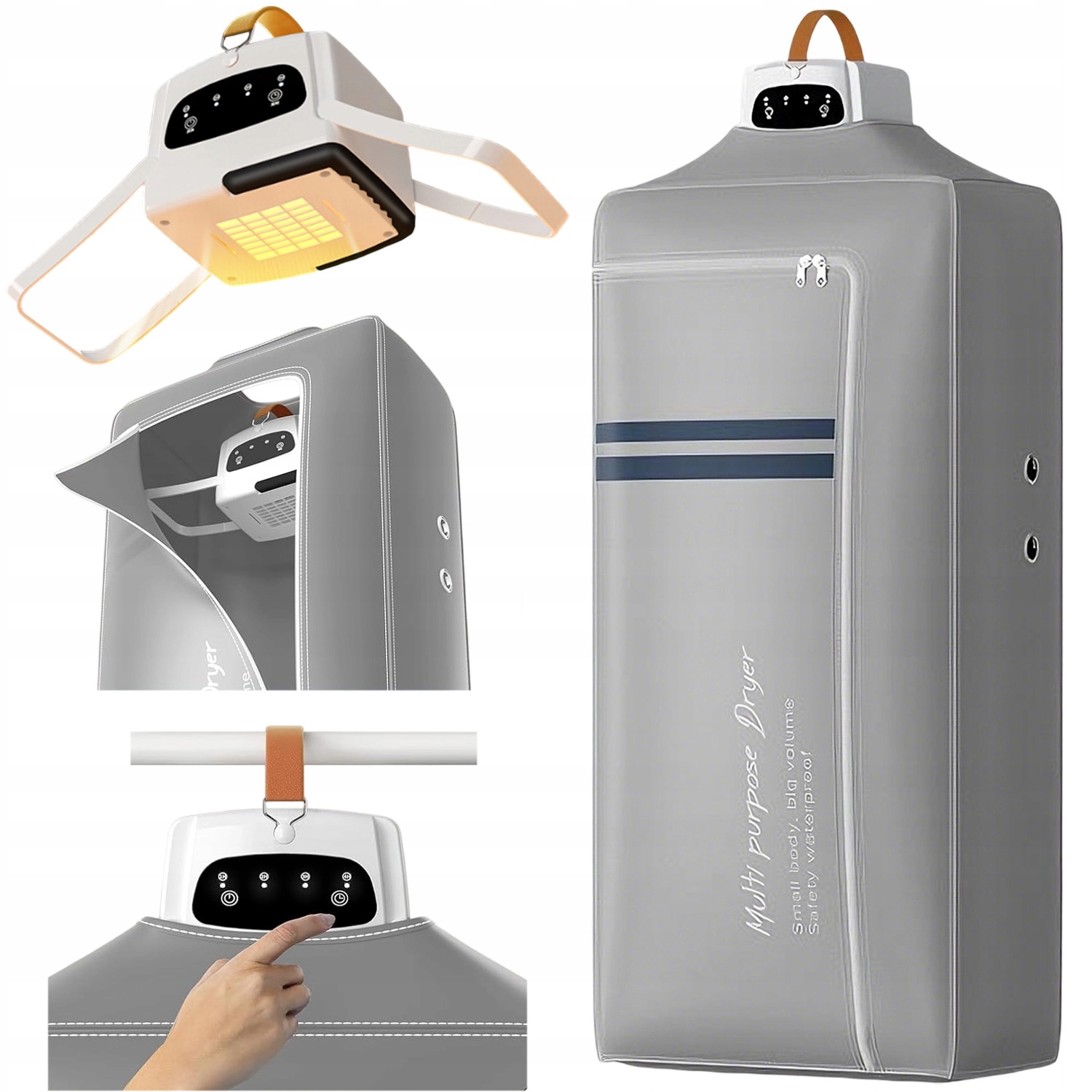 Levně Sušák Na Oblečeníelektrická Přenosná, Skládací, 360° 600W, Funkce Časovače