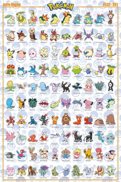 

Pokemony Johto plakat 61x91,5 cm