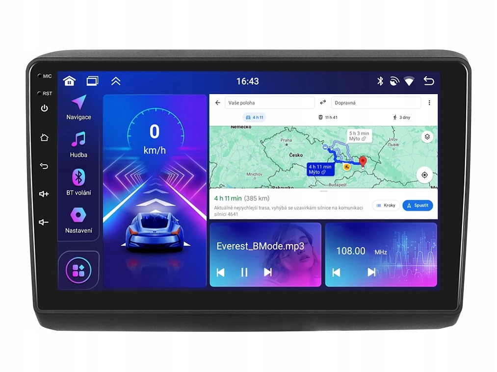 Bmode 2DIN autorádio BEX54 Android, Fiat Peugeot Citroen