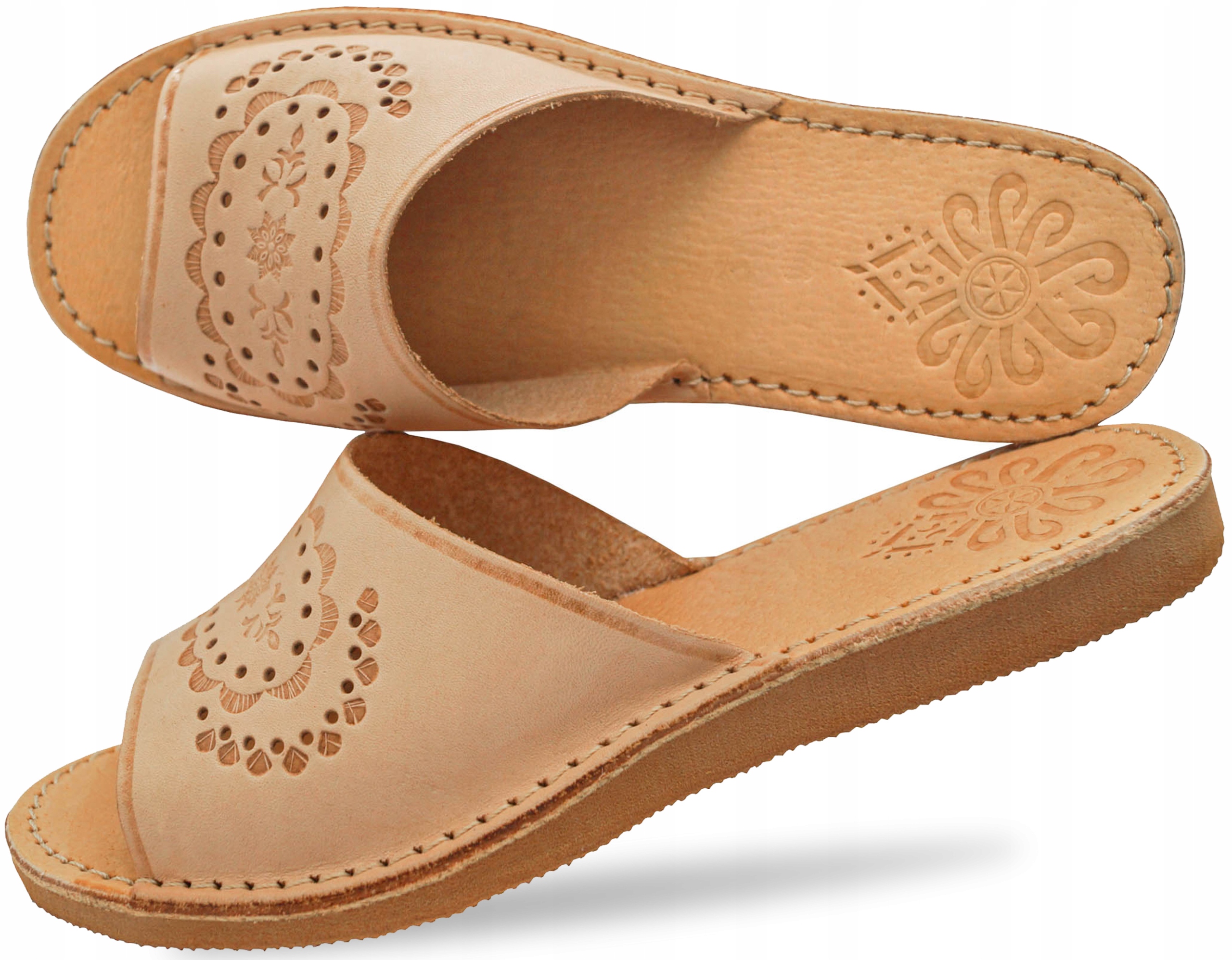 

kapcie damskie z naturalnej skóry pantofle