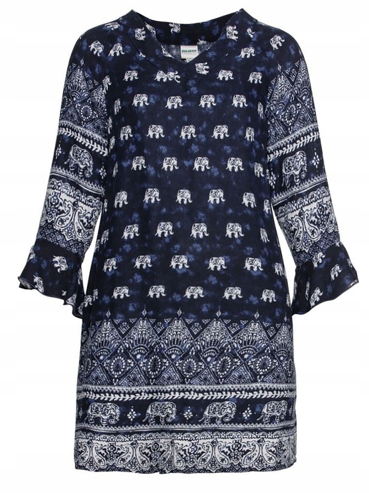 Plus Size Dw Shop Roztomilá Tunika/halenka Vzor Viskóza DW05 50