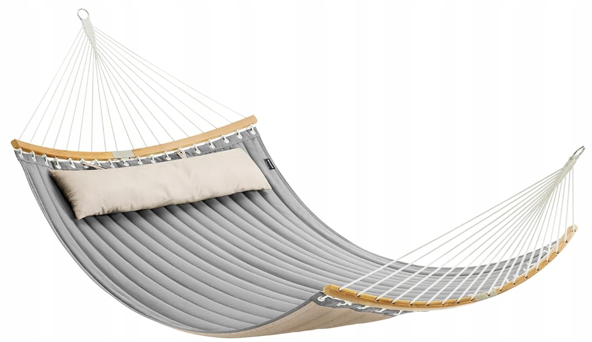 Hamak dla 2 osób wyściełany pikowany z poduszkami 200 x 140 cm nośność 225k