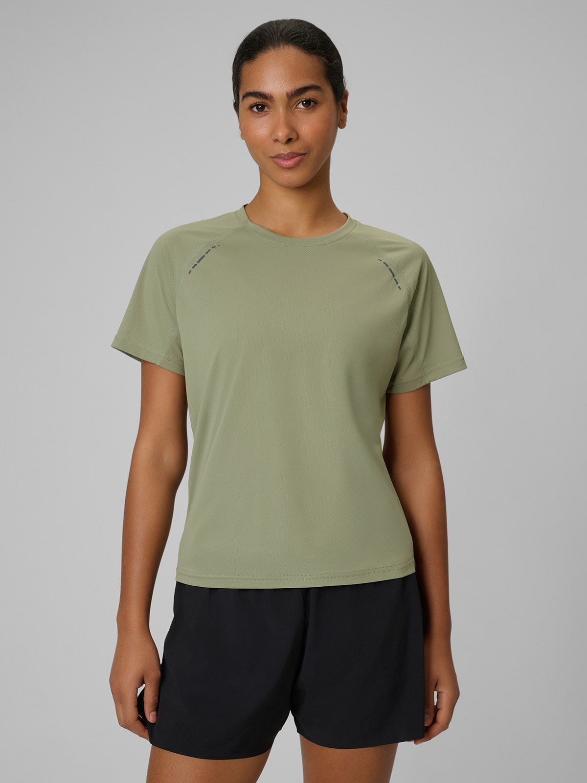 4F Dámské Khaki Rychleschnoucí Reflexní Tričko XL