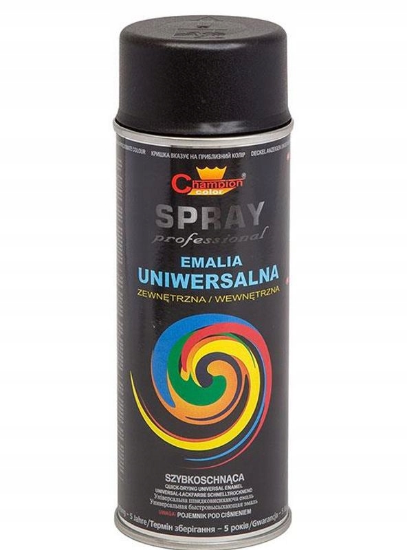 Lakier emalia Spray Champion Professional czarny mat Ral 9011 400ml
