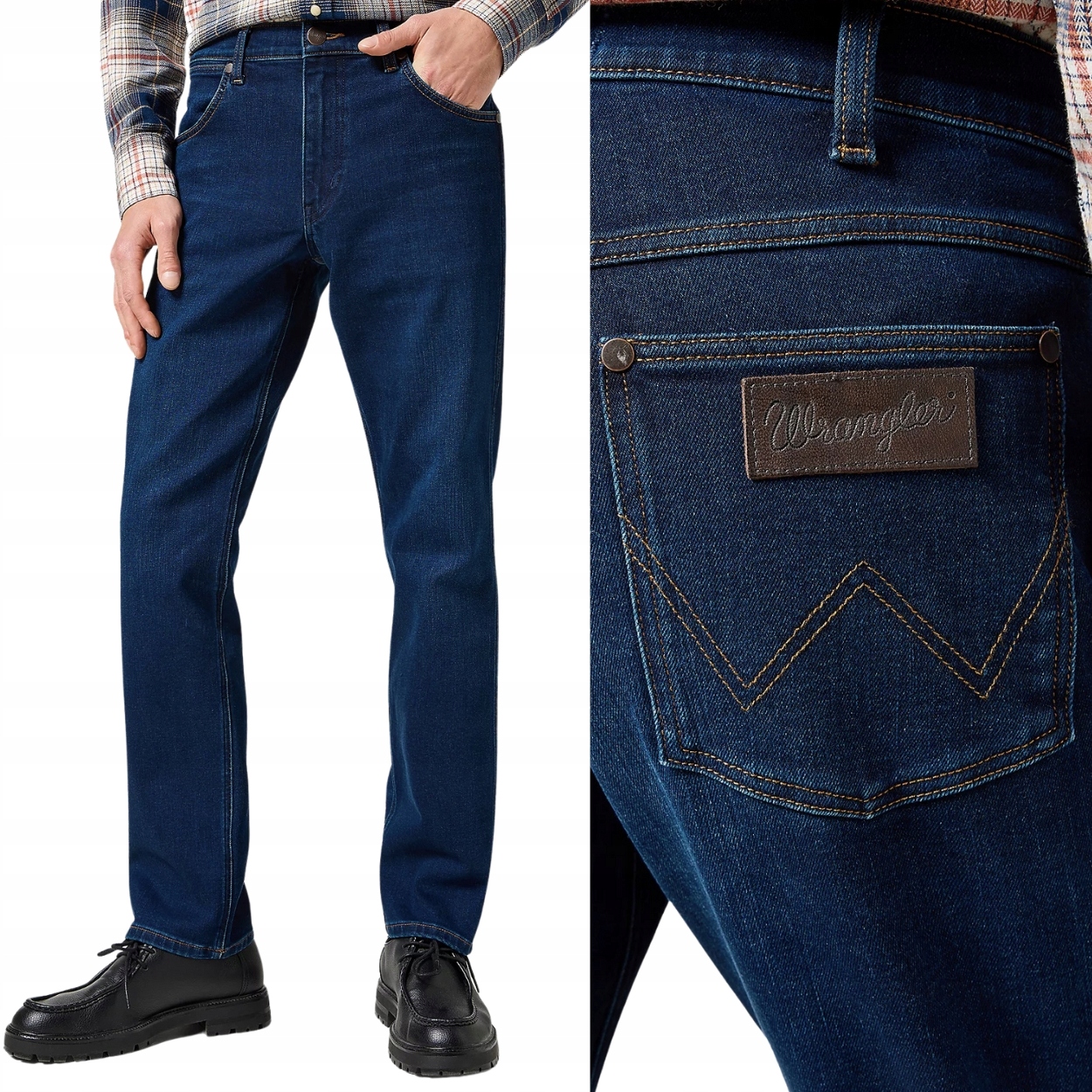 Wrangler Greensboro Sunset Rinse jednoduché teplé džínové kalhoty W38 L34