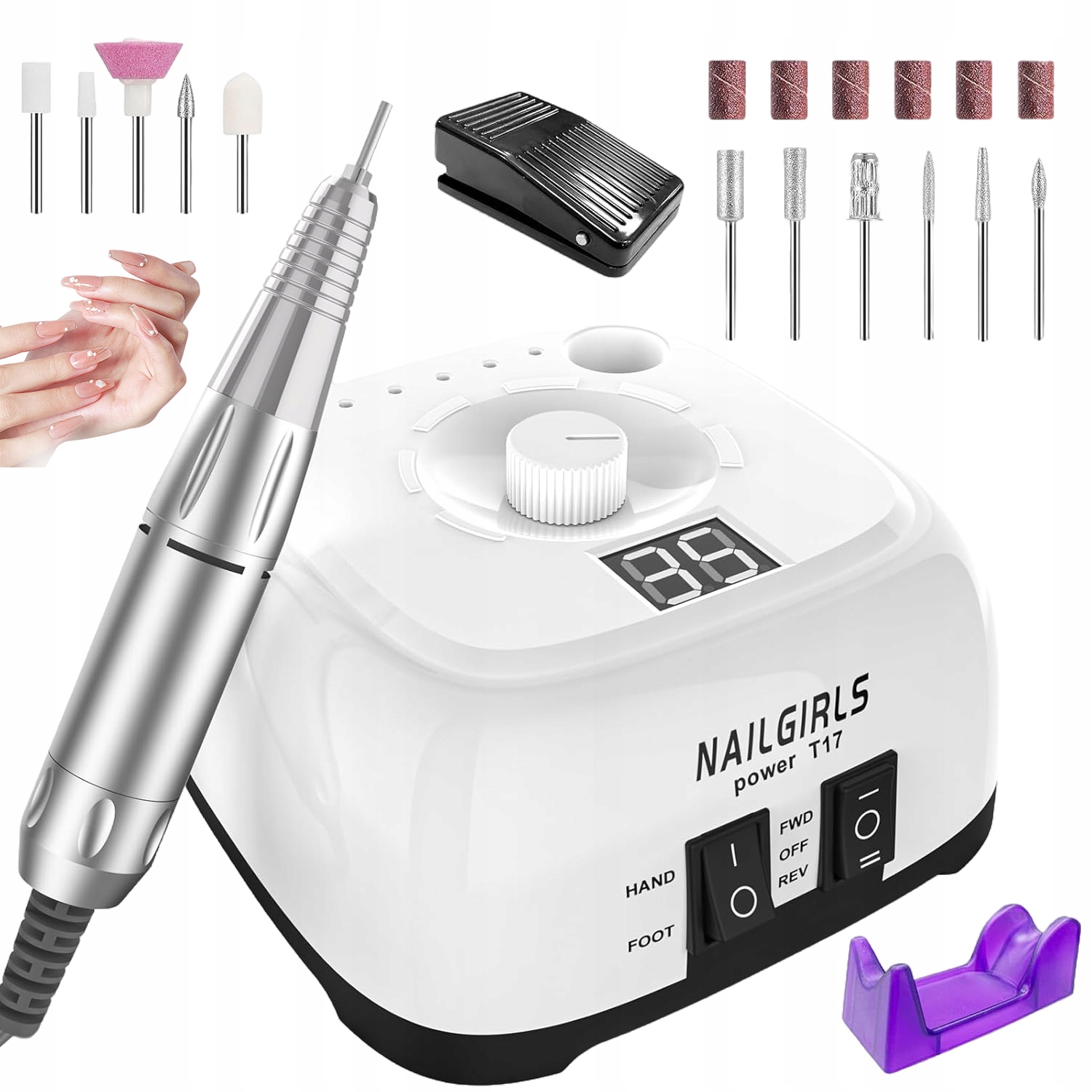 11V1 Elektrická Bruska Na Nehty Manikúra Pedikúra Sada 220V