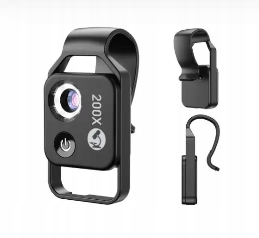 Mikroskopický Objektiv Pro Telefon S Klipem Apexel APL-MS200CBK Černý 200X