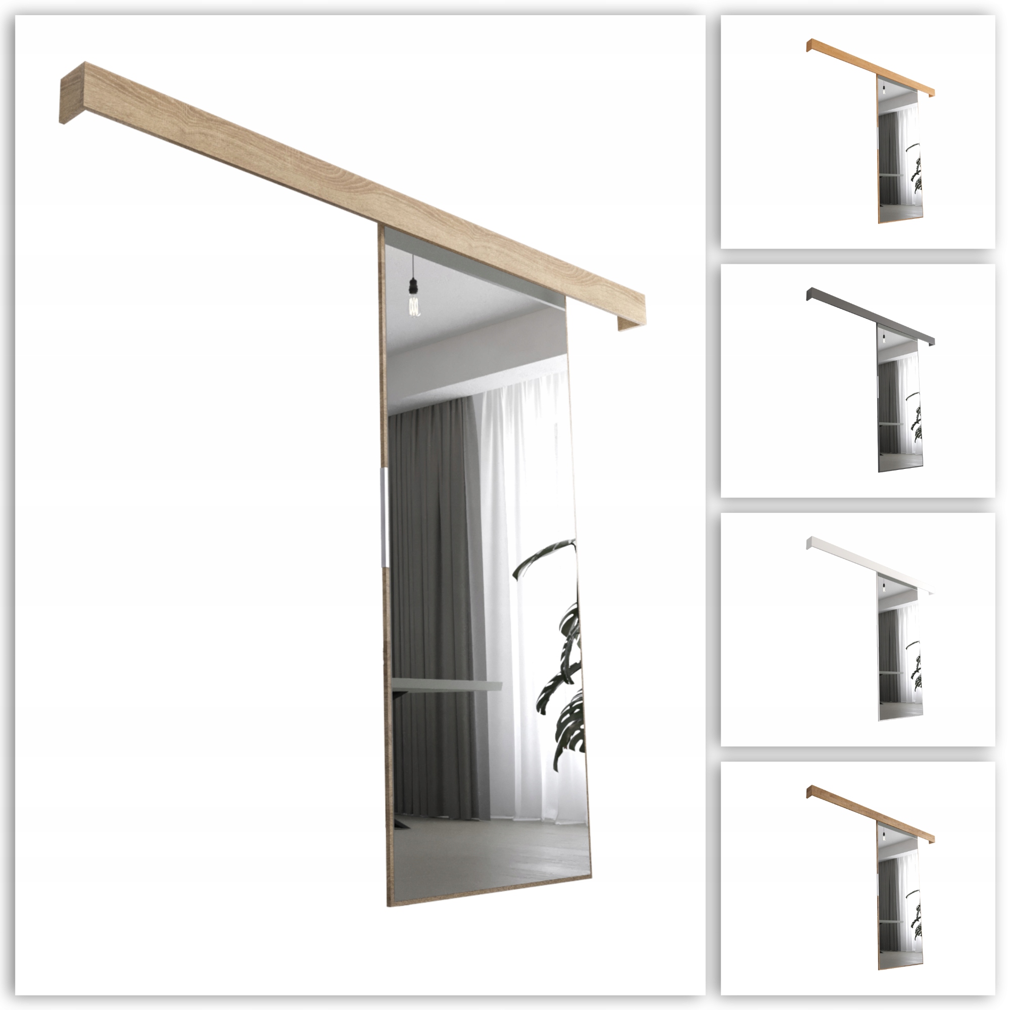 Posuvné dveře Deska 18 Zrcadlo VDLO86 O-pohovka Velké Zrcadlo Deska 18 mm