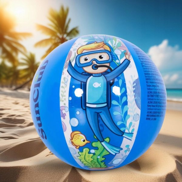 DMUCHANA PIŁKA PLAŻOWA DUŻA KOLOROWA DO WODY NA BASEN PLAŻE NUREK 40CM EAN (GTIN) 5906952345099