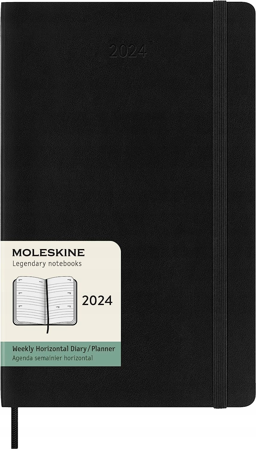 Moleskine Kalendarz 2024 tyg. horizontal czarny L