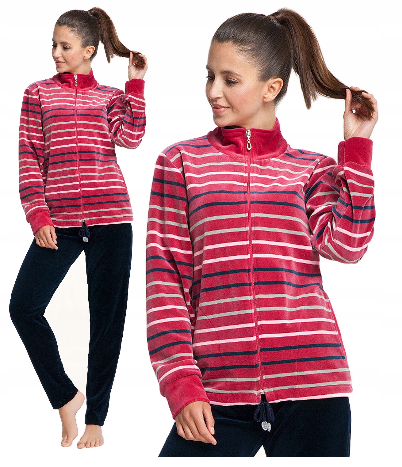 dres damski Luna 305 bordowy Welur ciepły XXL