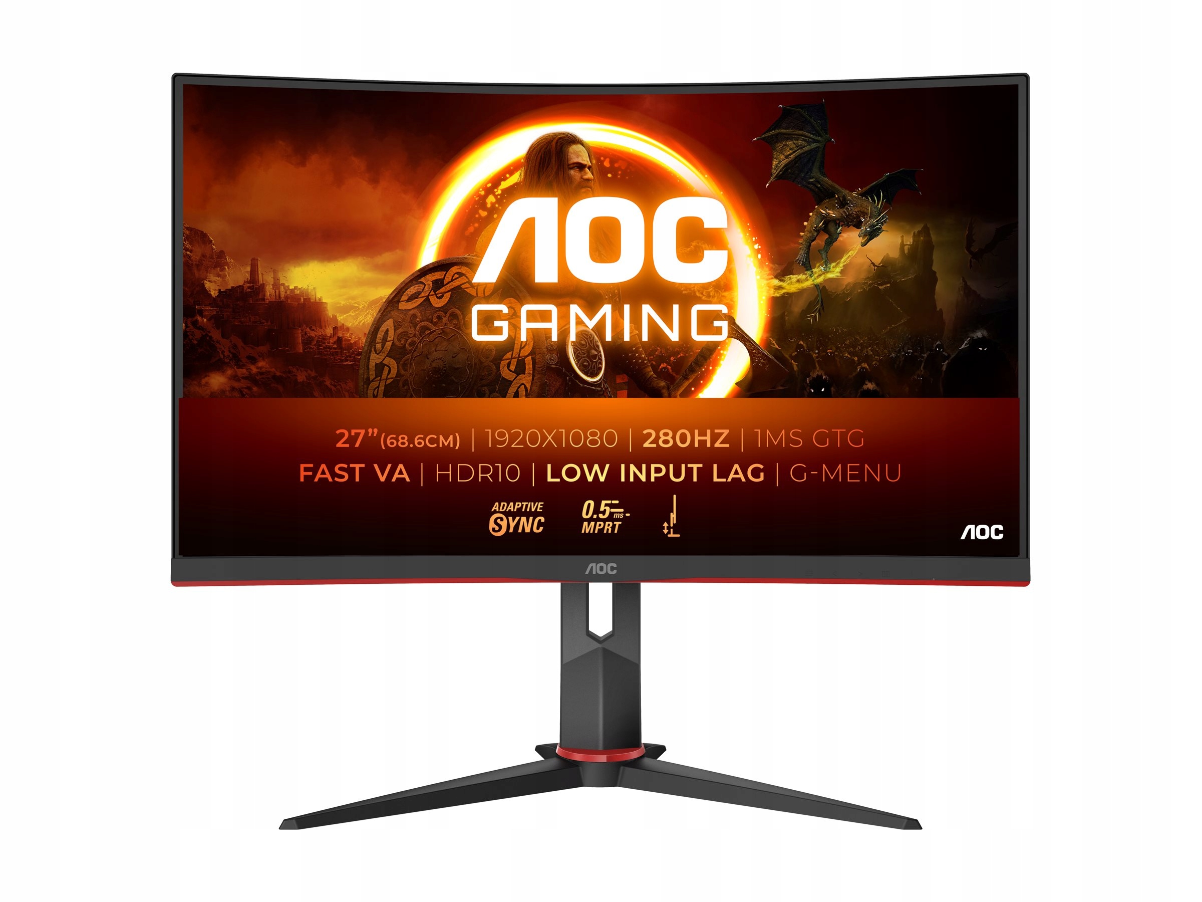 Aoc C27G2Z3/BK 27“ 1920x1080/16:9/300cd/m²/1ms/ Dp Hdmi Headphone Out