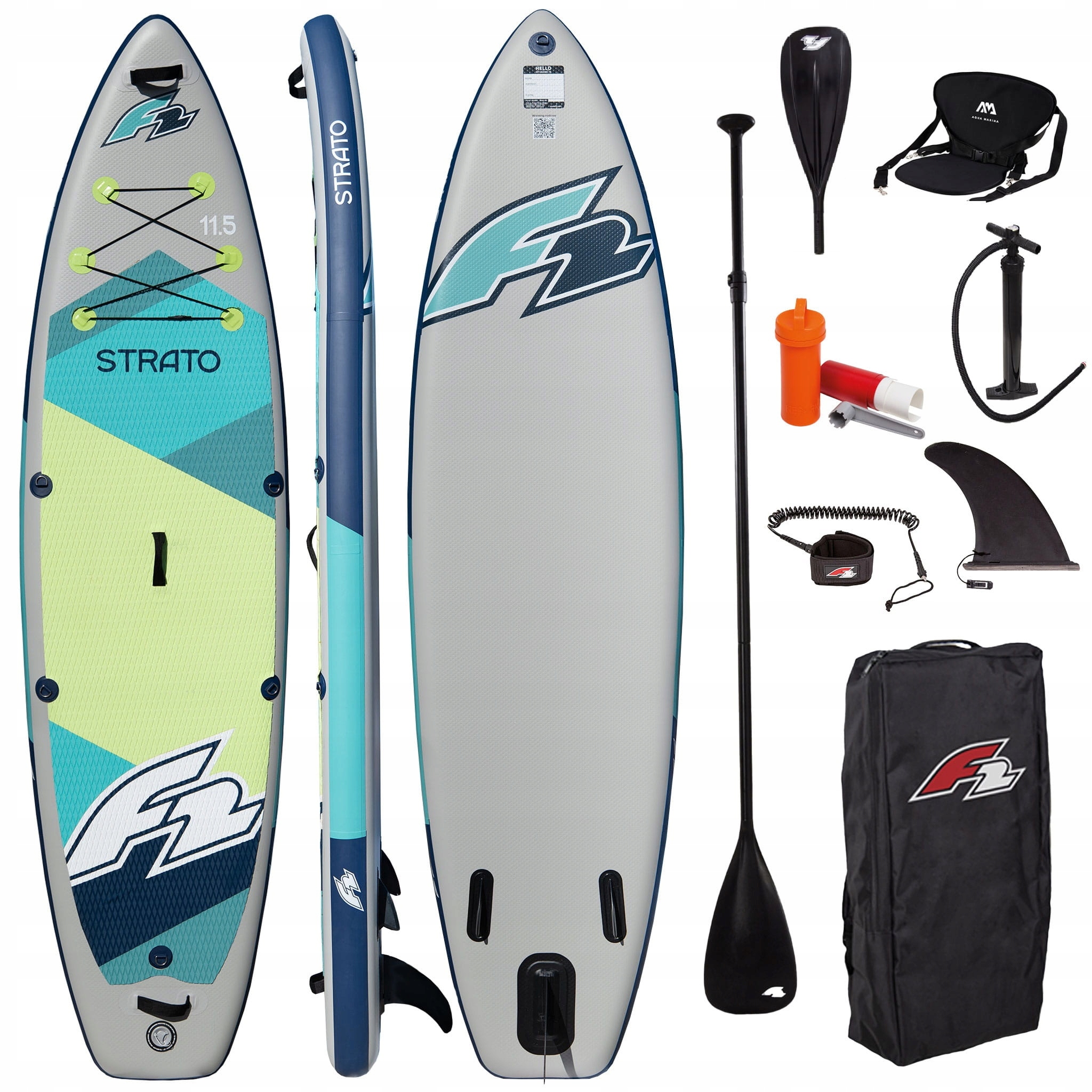 Deska Sup Pompowana F2 Strato 11'5" Green Combo