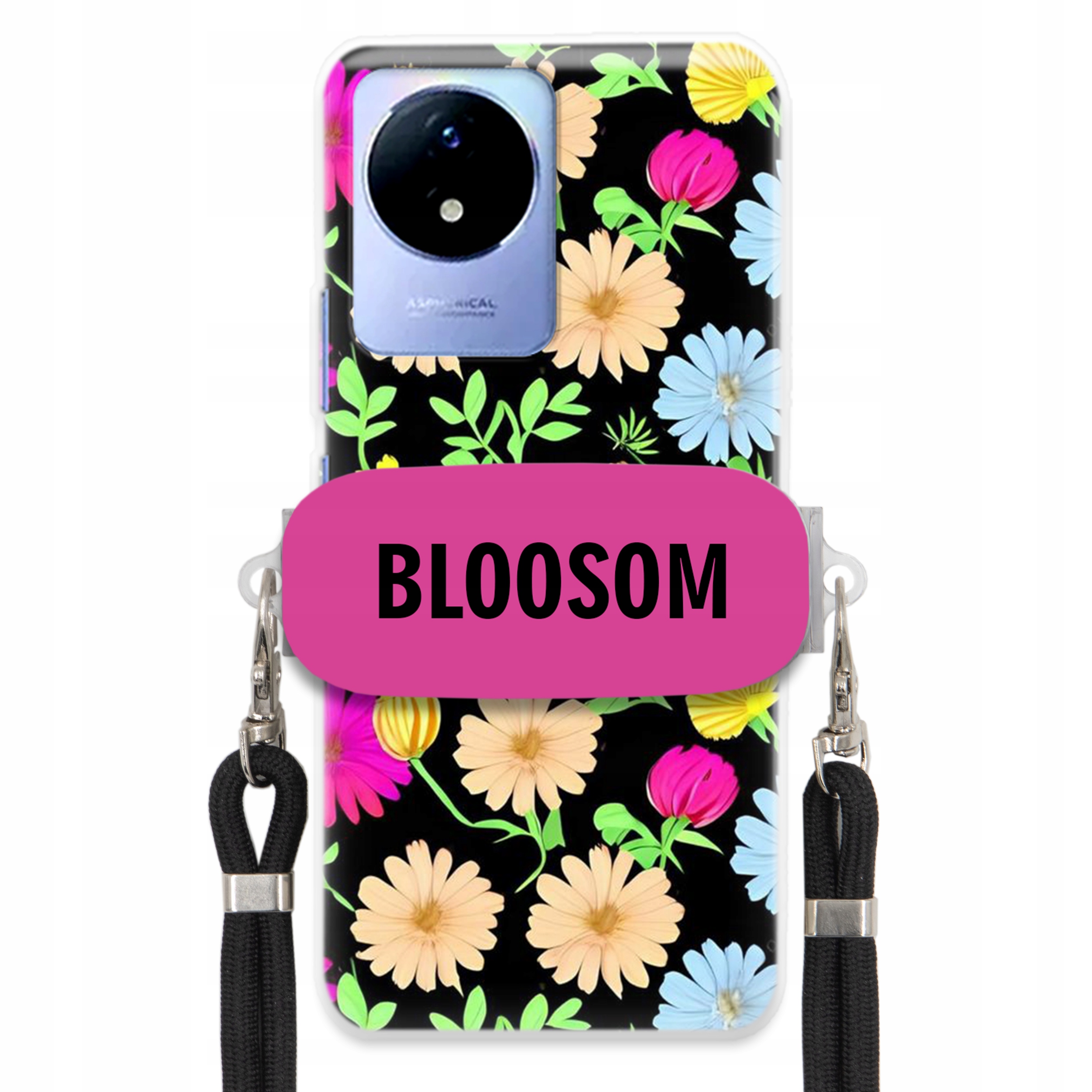 Puzdro Držiak Crossbody Pre Vivo Y02 Puzdro Case Kvety Bloosom Flower