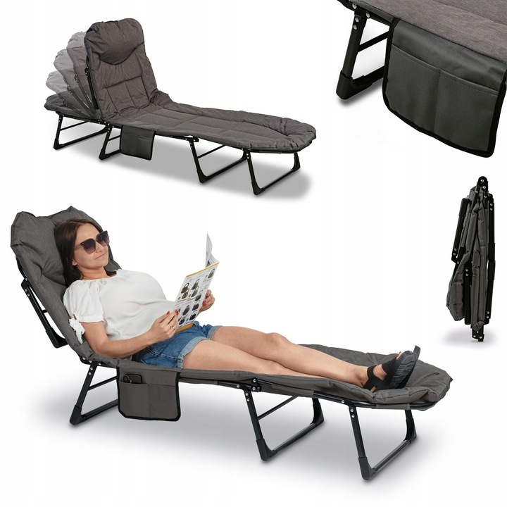 Leżanka Ogrodowa Łóżko Turystyczne Składane Leżak Biwakowa Polowe Tadar