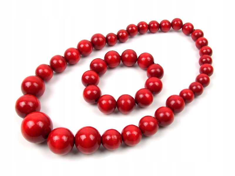 KORALE + BRANSOLETKA kolczyki drewniane KOMPLET Marka Inna marka