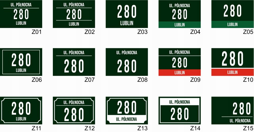 TABLICZKA ADRESOWA ZIELONA TABLICA Z NUMEREM DOMU NUMER DOMU 32x21cm Kod producenta tabliczka-32x21