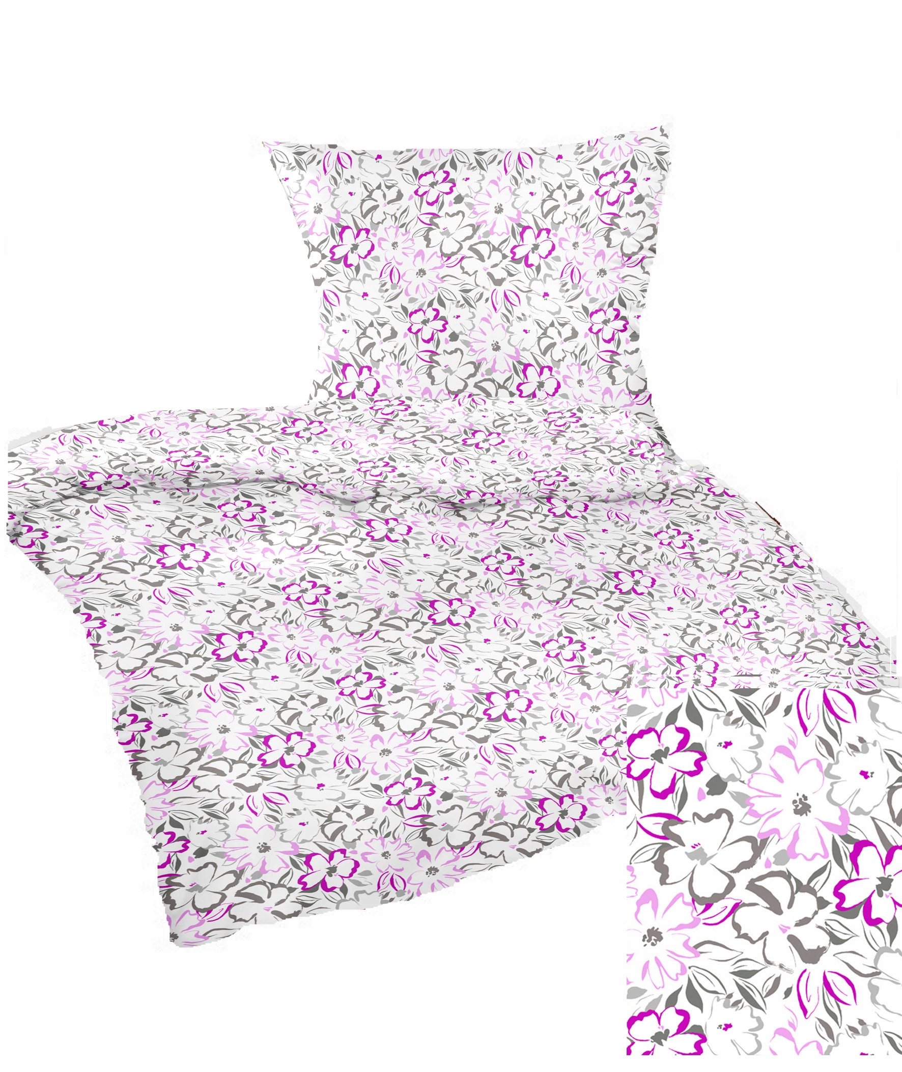 Pościel bawełniana 160x120 50x70 dziecięca kwiatuszki 012róż