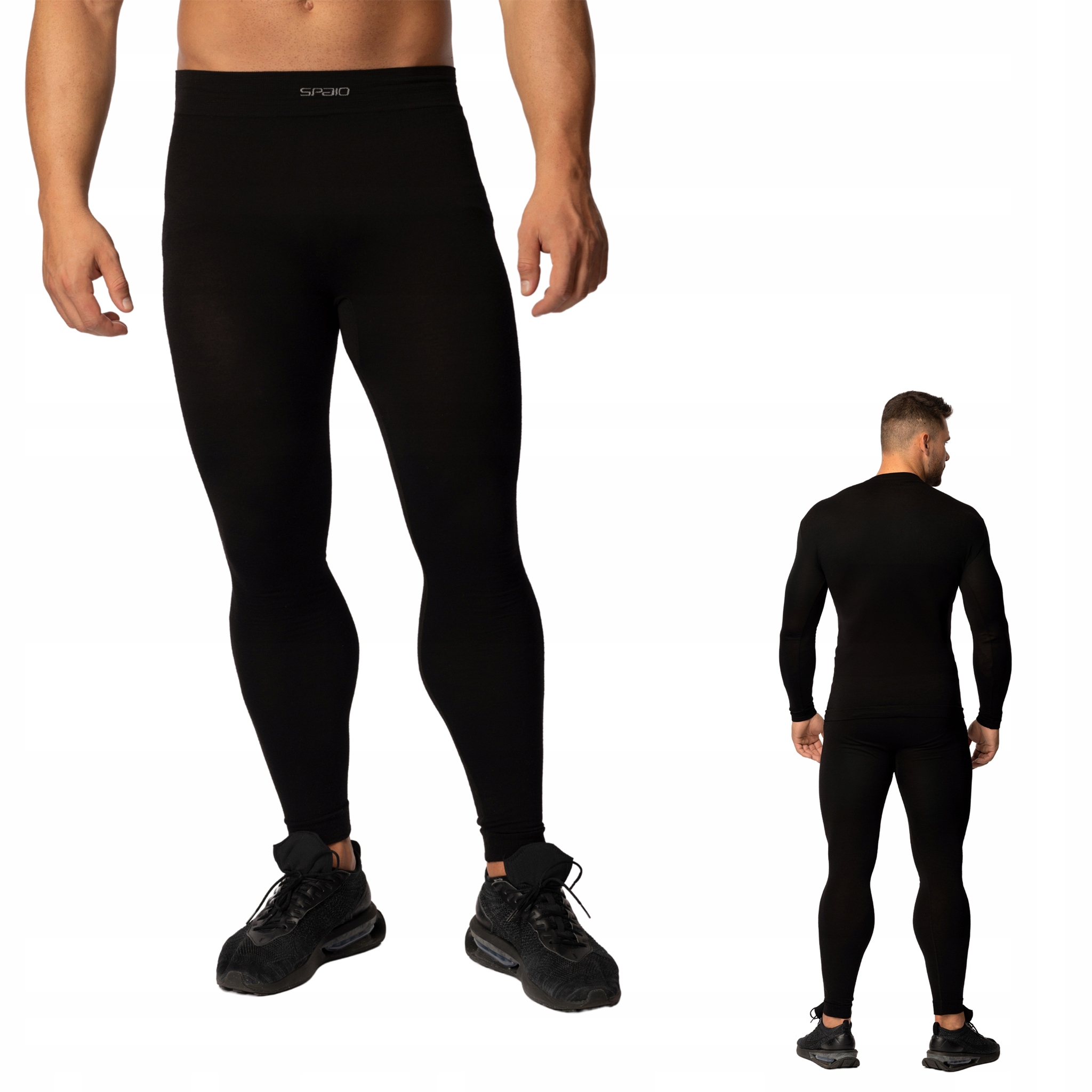 Legíny Spaio Merino černá velikost M, termoaktivní kalhoty s merino vlnou