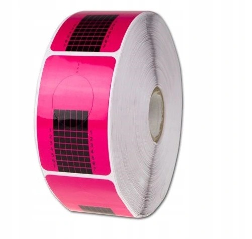 SZABLONY FORMY DO PAZNOKCI WĄSKIE RÓŻOWE 100 SZT Liczba sztuk 500 szt.