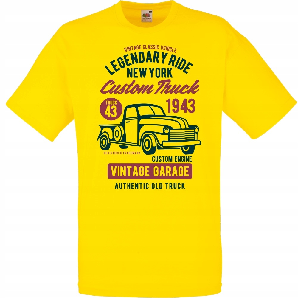 

Koszulka auto samochód vintage oldschool S żółta j
