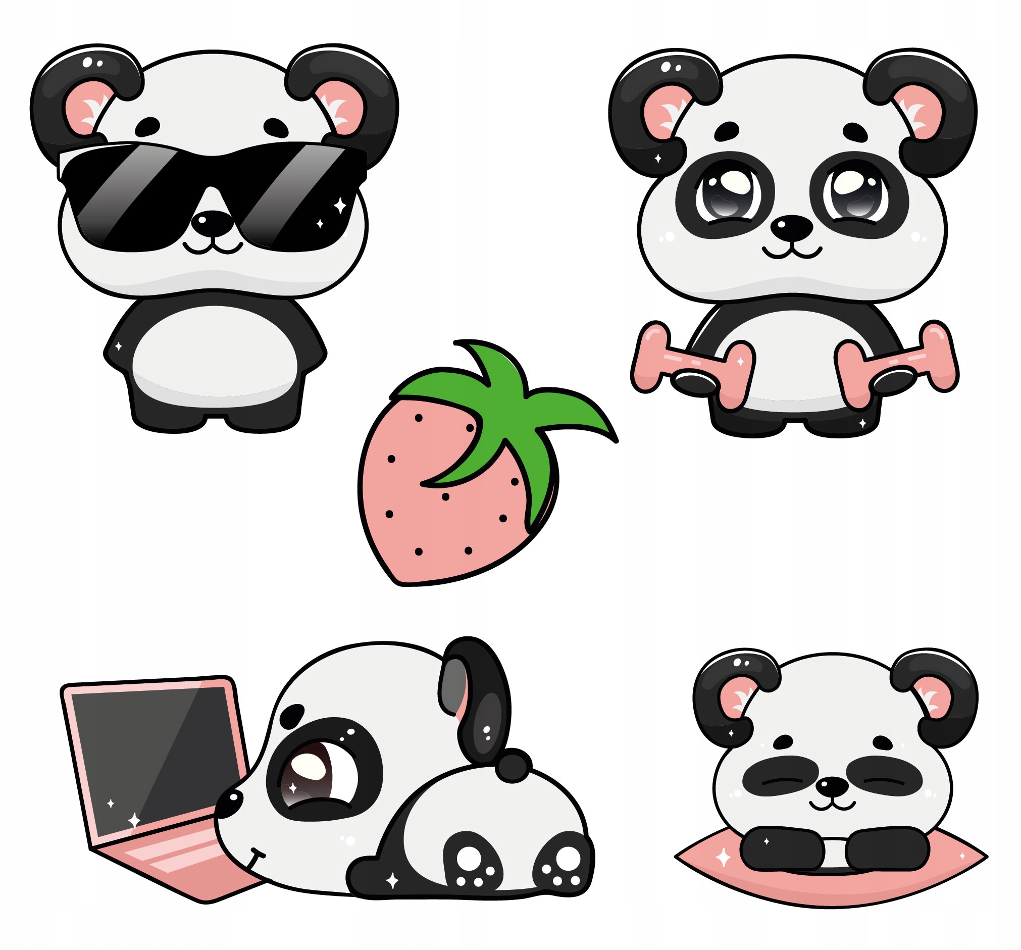 

Magnesy na lodówkę Zestaw Słodkie Pandy panda