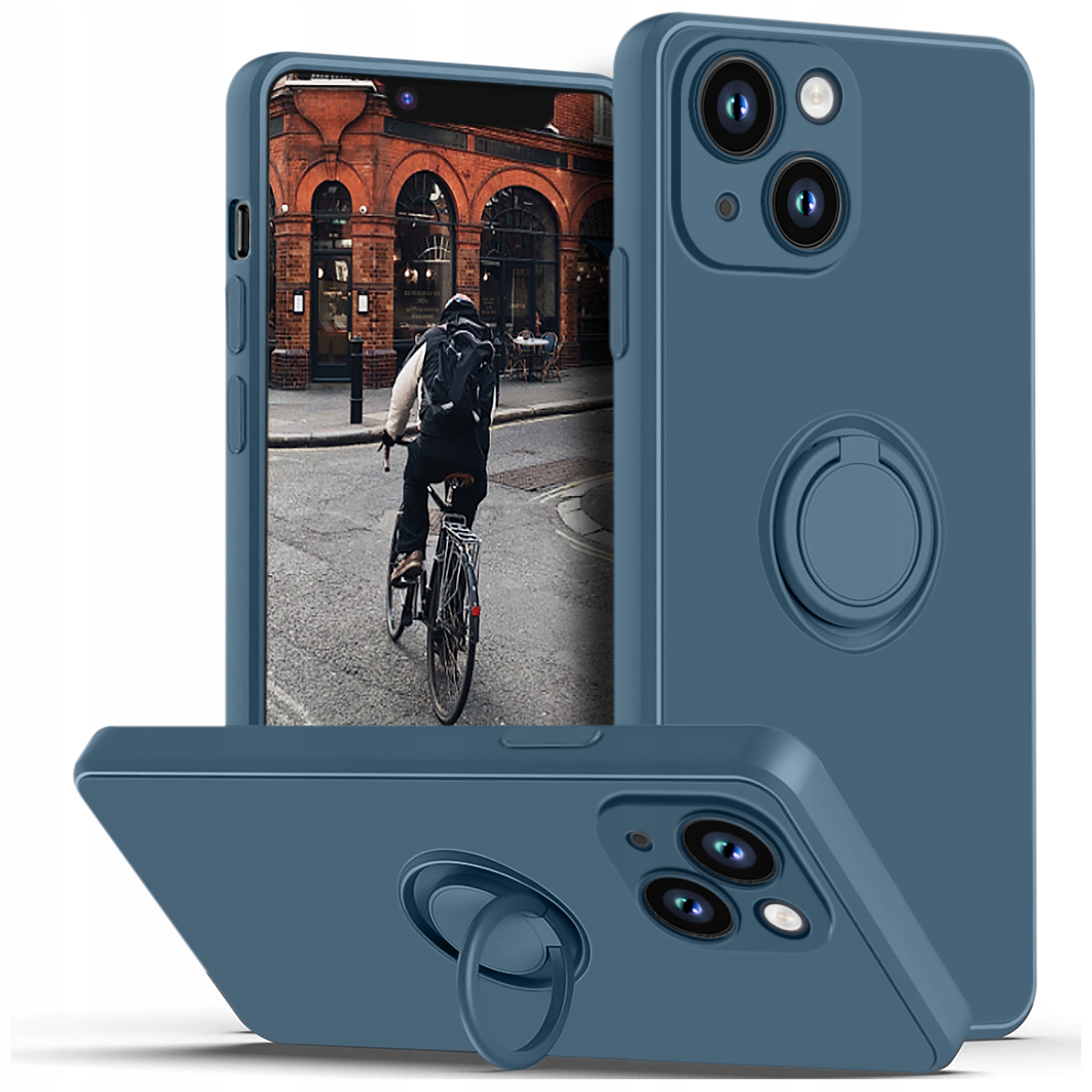 

Etui do iPhone 13 |14 Silicone Ring Szkło 9H