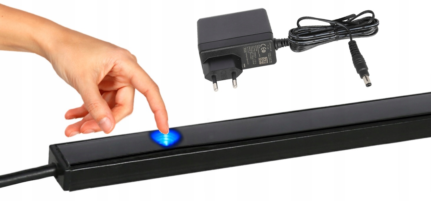 Led podskříňková lišta 60 cm s Regulací osvětlení do kuchyně Černá