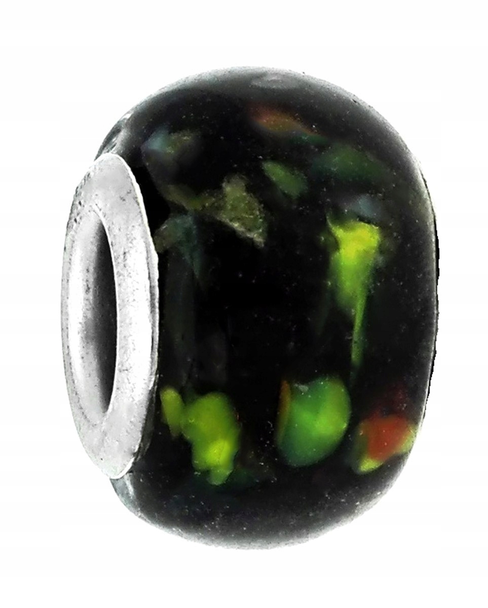 

Zawieszka beads - czarna w wielokolorowe kropki