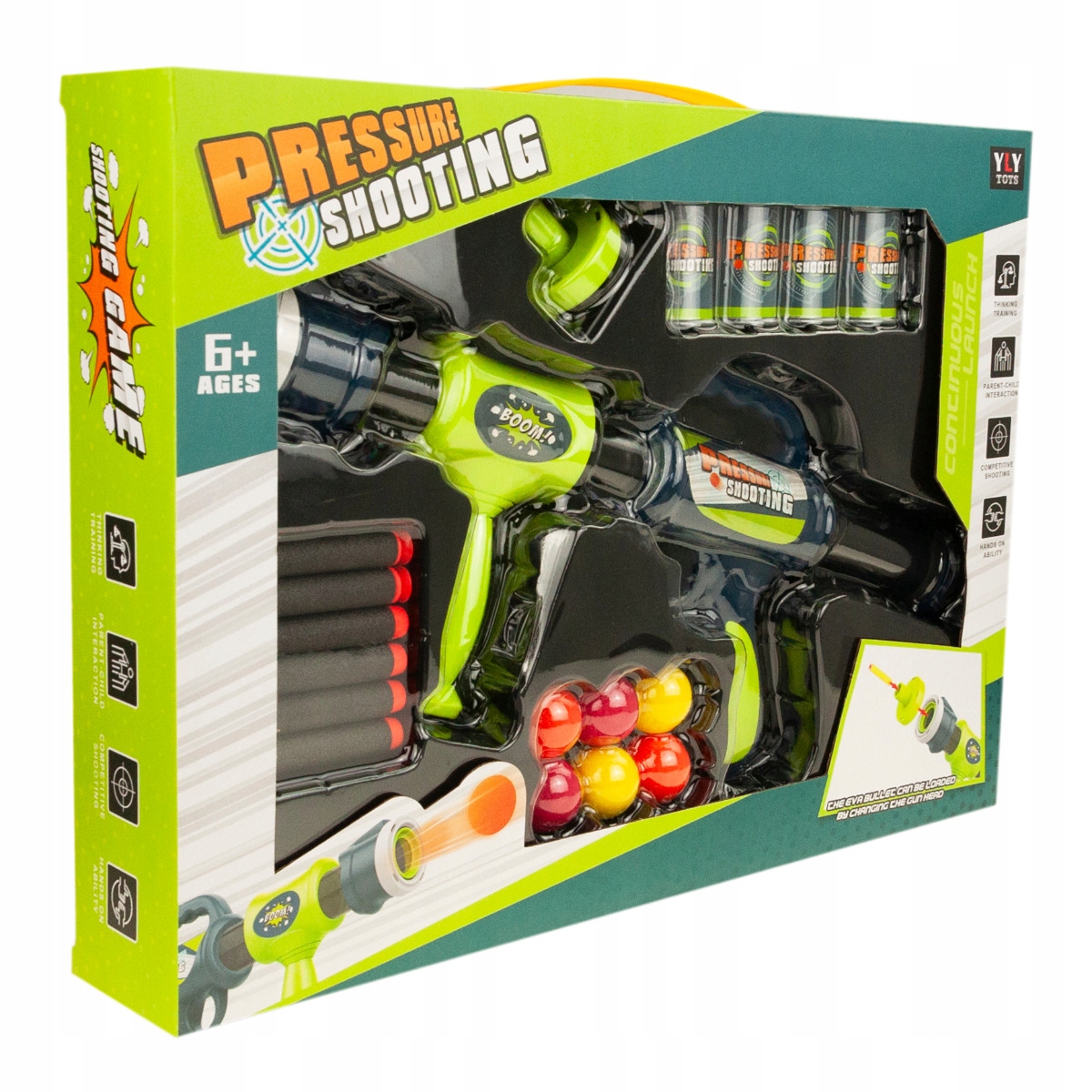 PISTOLET WYRZUTNIA STRZAŁEK KULEK PIANKOWE STRZAŁKI + AKCESORIA NERF ZESTAW Stan opakowania oryginalne