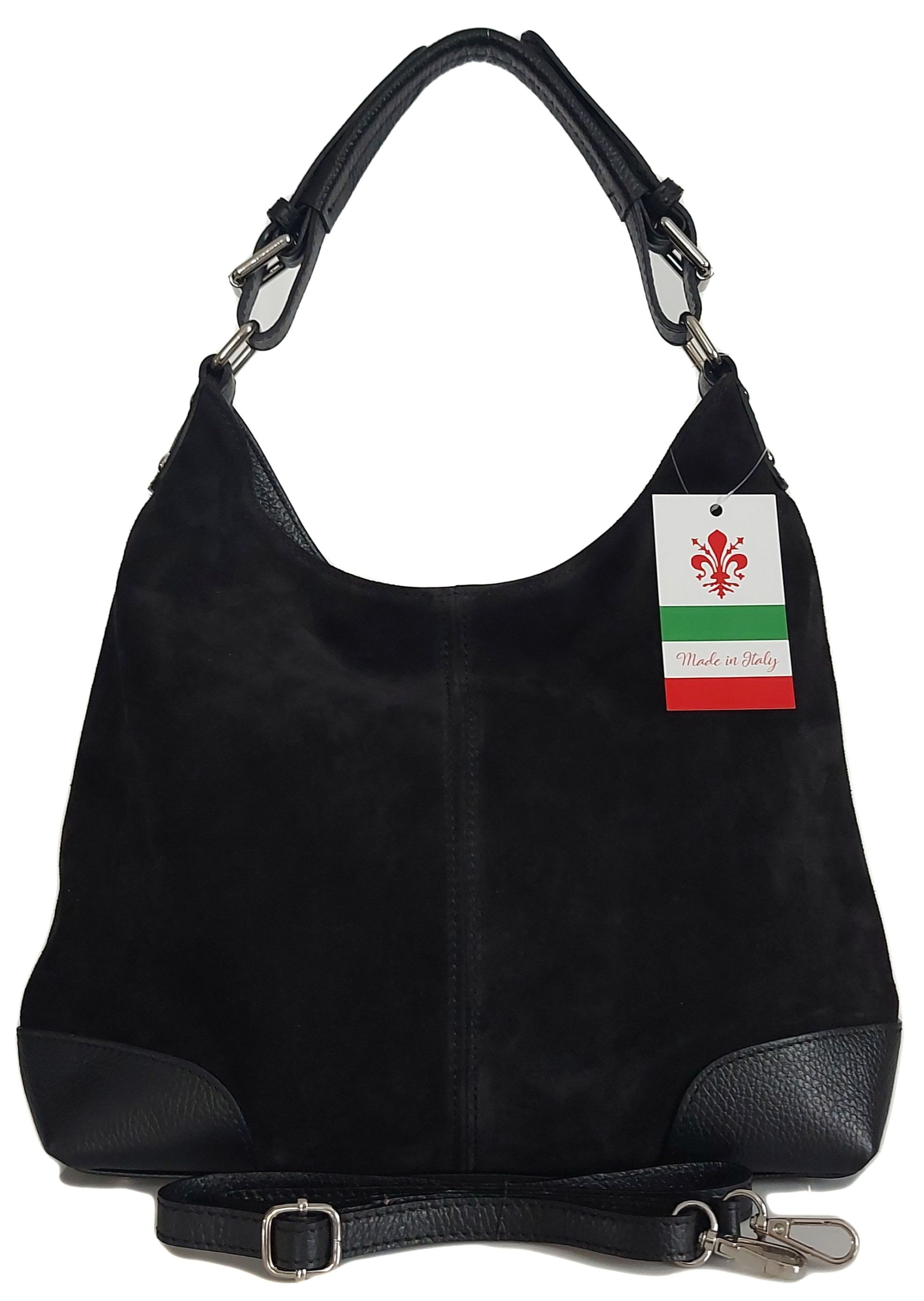 Italská kožená semišová taška přes rameno Vera Pelle – praktický elegantní semiš