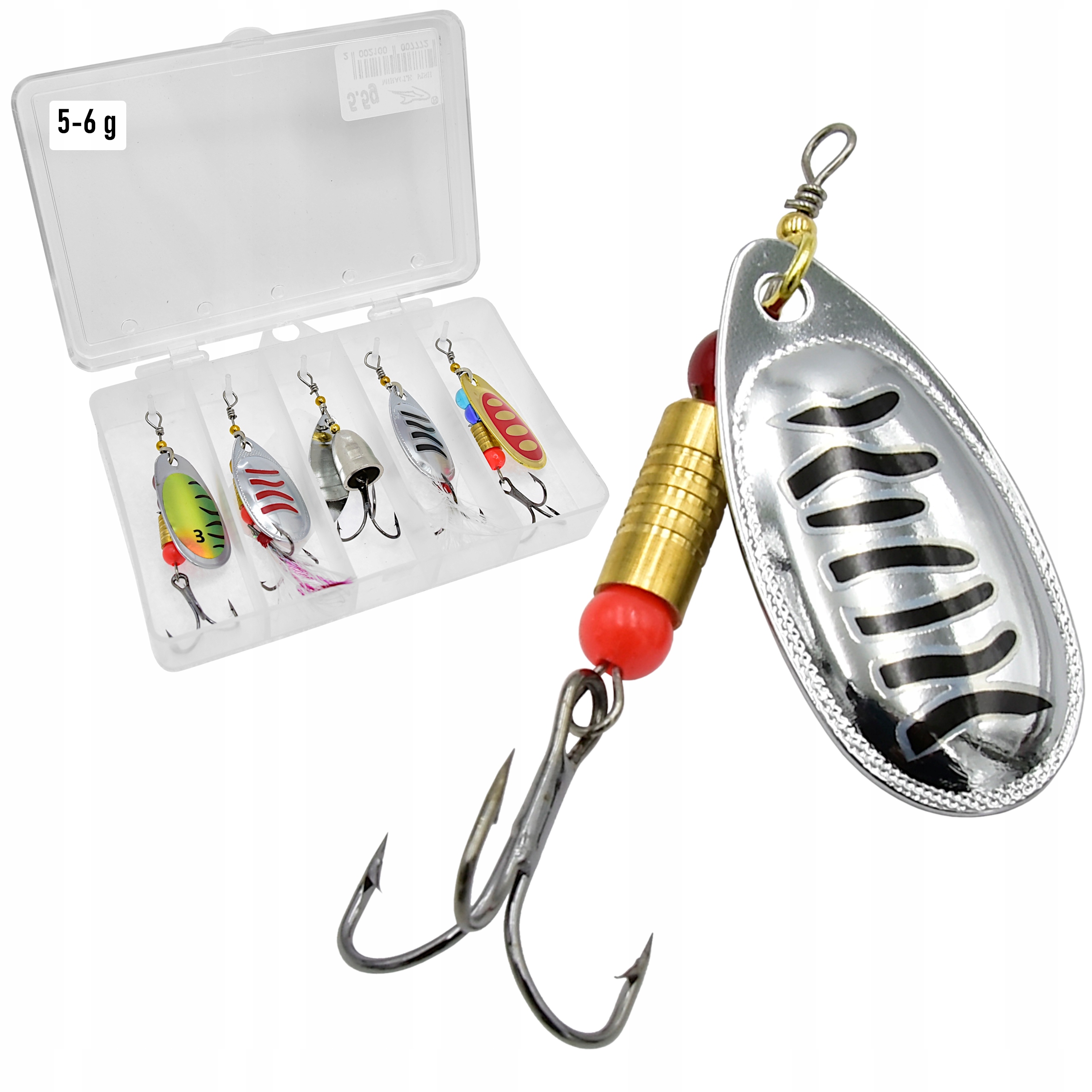 

5x Błystka obrotówka 5-6 g Szczupak Okoń pudełko