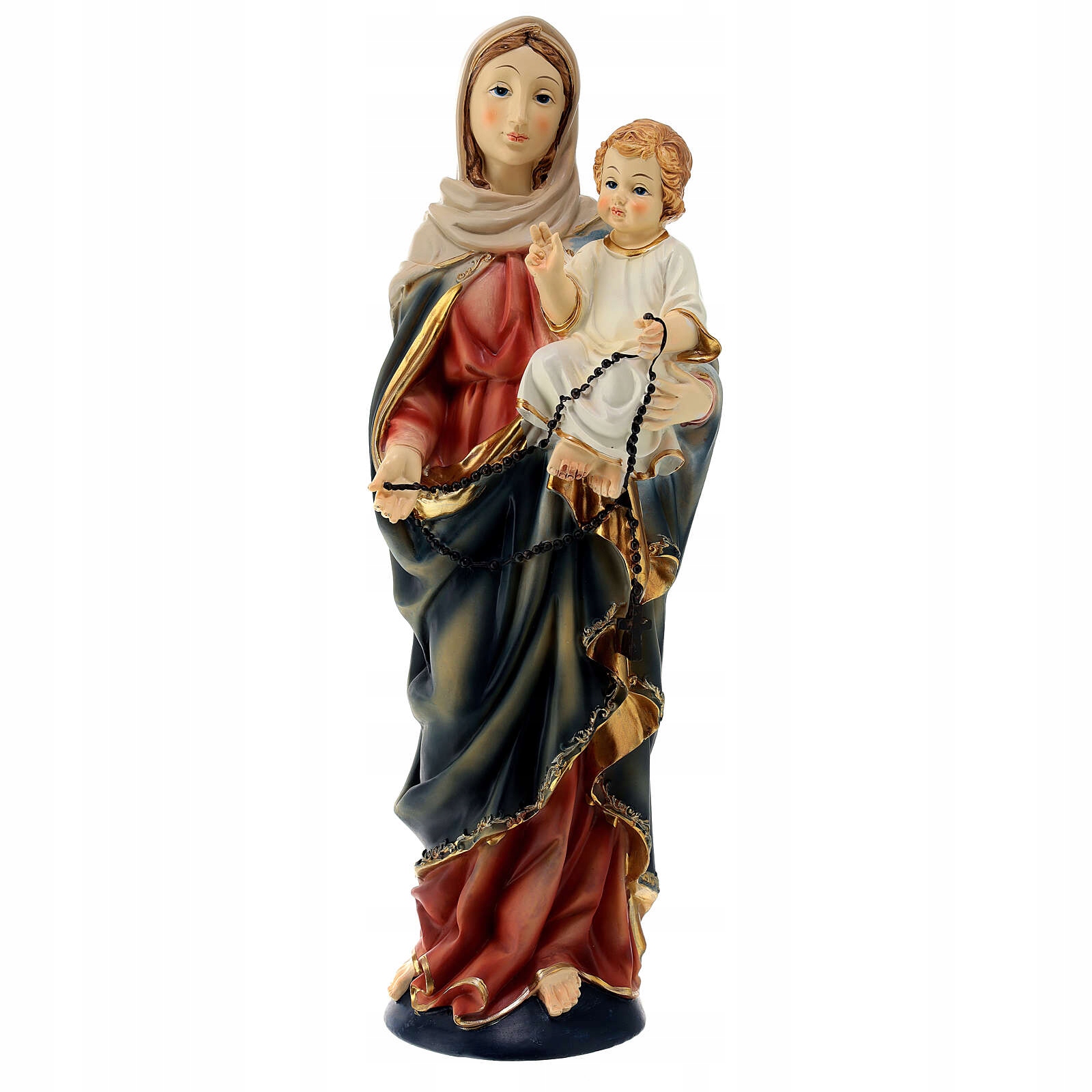 Figurka Figura Božia Matka Ružencová S Ružencom A Ježišom 38CM Vysoká
