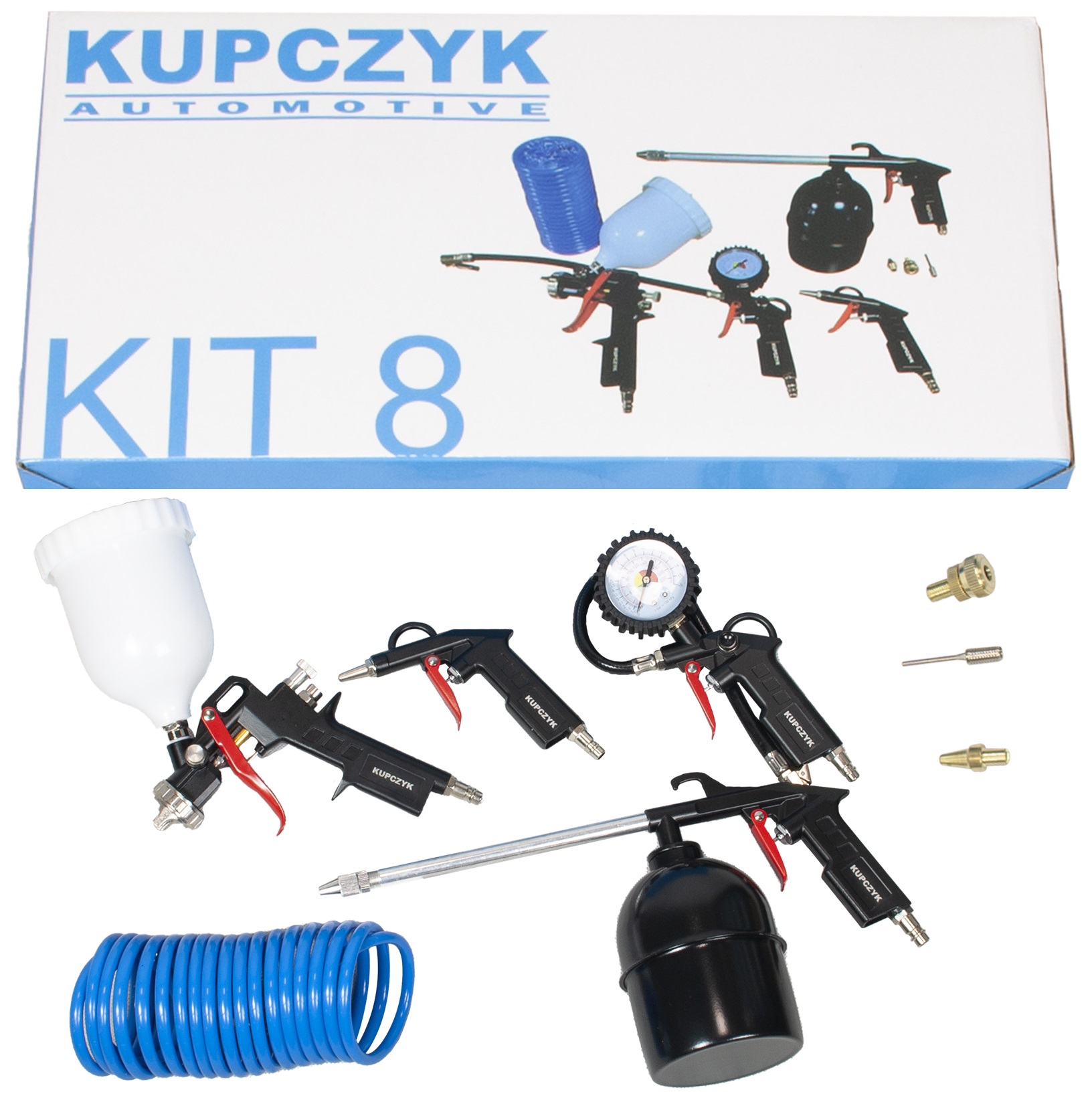 ZESTAW PNEUMATYCZNY 8 elementów LAKIERNICZY DO MALOWANIA KIT-8 Kupczyk Kod producenta KIT-6