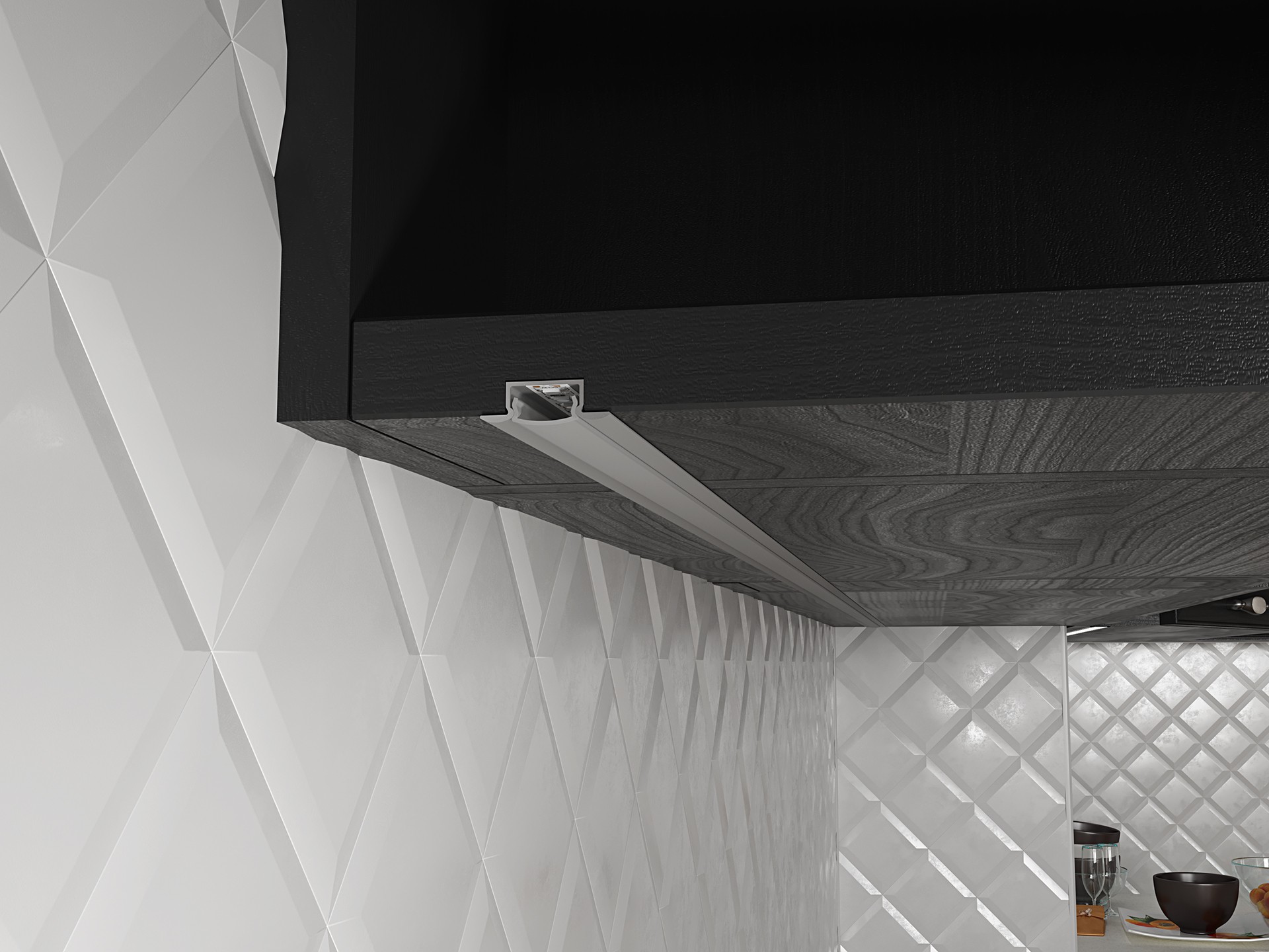 Profil LED wpuszczany P6-1/2 czarny 3m+osłona Rodzaj Profil