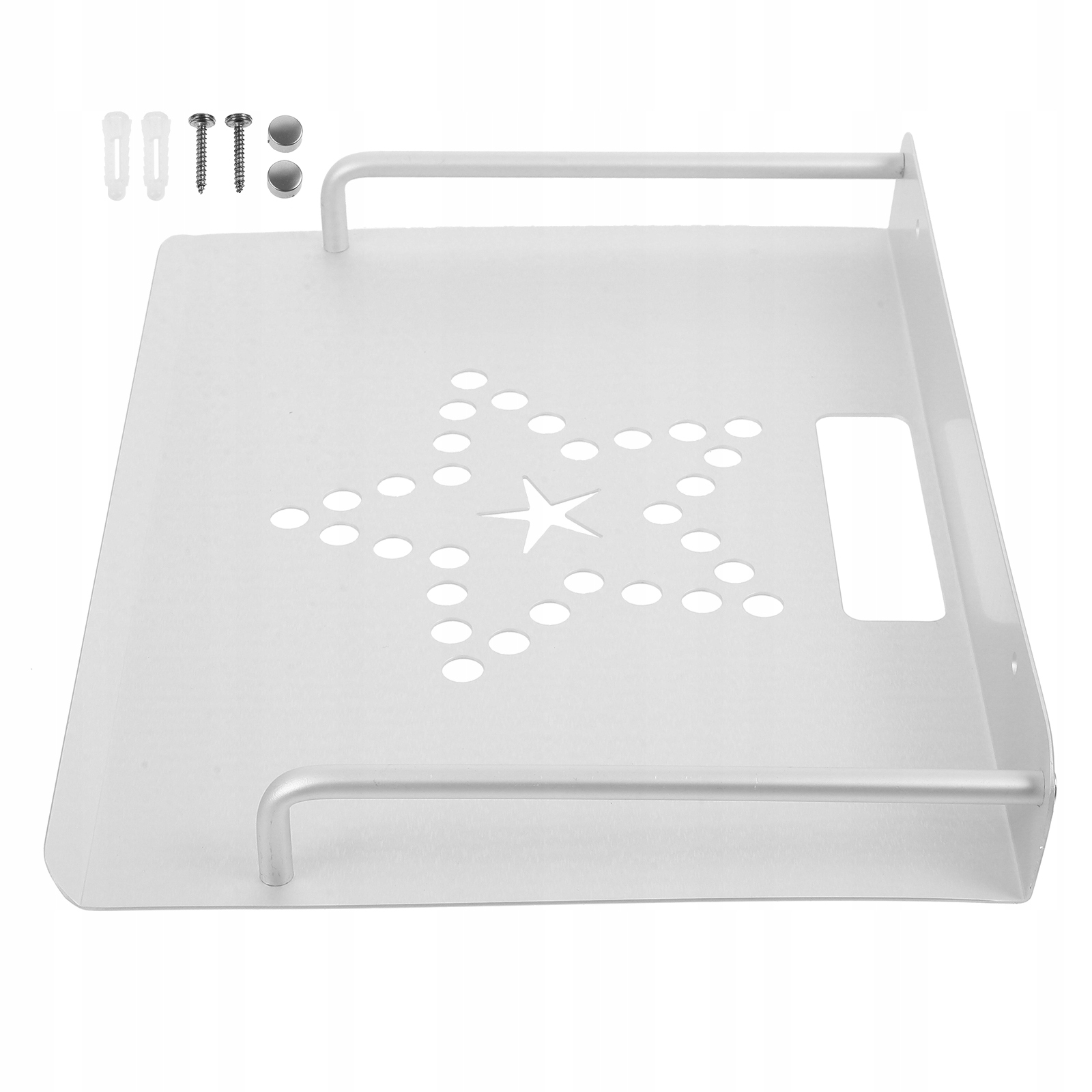 BIAŁY ALUMINIOWY UCHWYT / PÓŁKA NA DEKODER STB I ROUTER DO DOMU