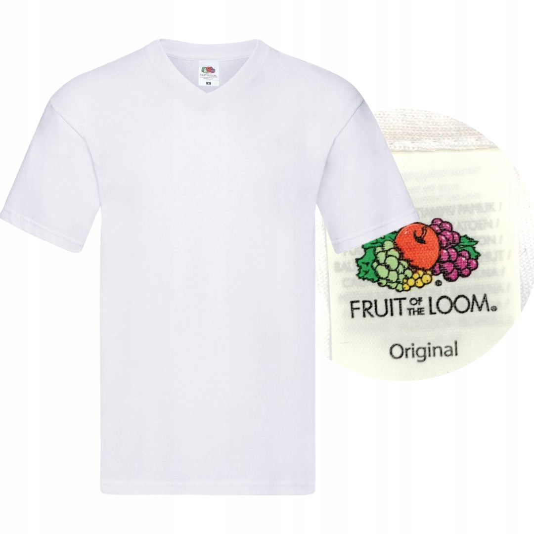 

Koszulka V-neck w serek Fruit of the Loom Biały M