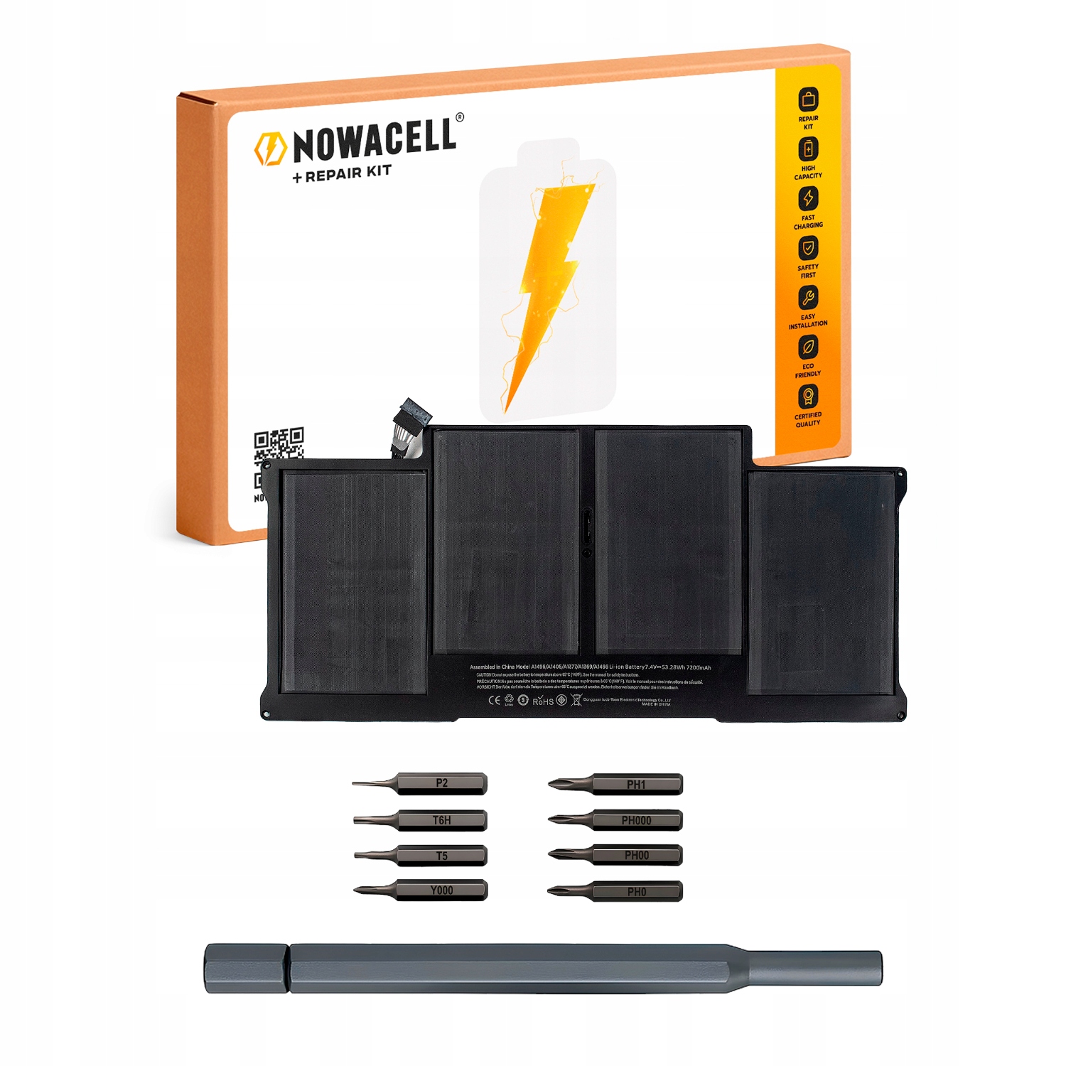 Baterie A1496 53,28Wh 7,4V pro MacBook Air 13 A1466 A1369 A1496 Emc 2632