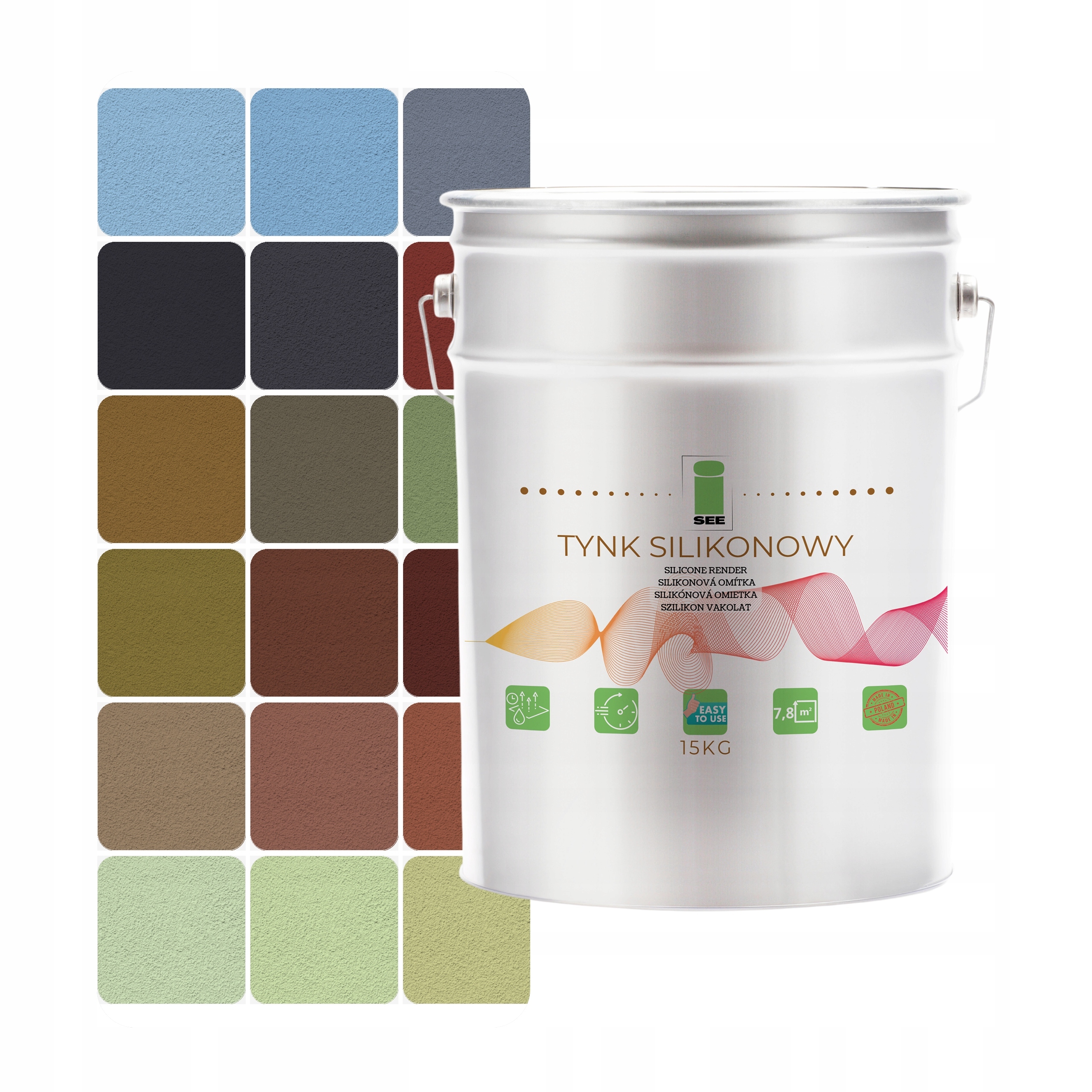 Silikonová fasádní omítka Beránek 13 barev Různé granuláty 15 kg