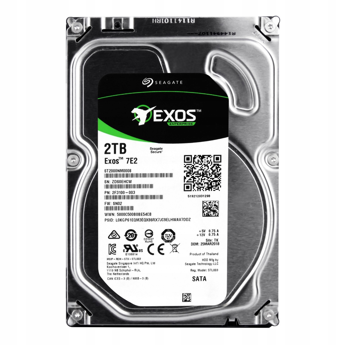 Seagate Exos 7E2 2TB Sata III 7.2K 128MB 3.5'' ST2000NM0008