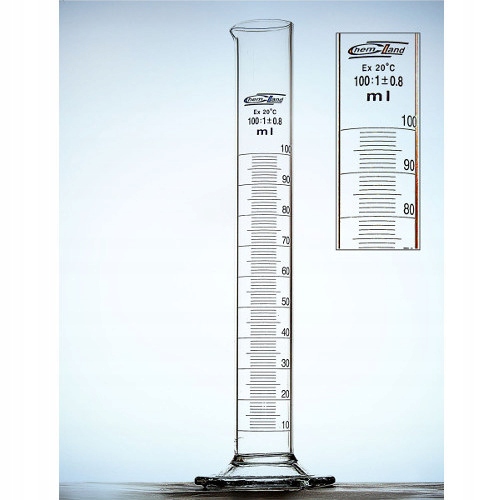 Laboratoryjny Cylinder Miarowy 2000ml Szklana Stopka klasa B