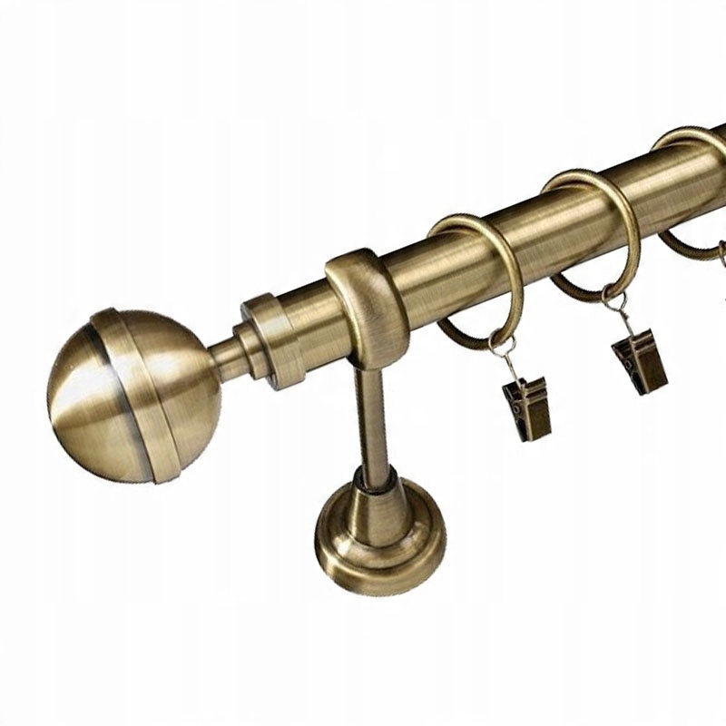 

Karnisz klasyczny Złoty 120 cm z żabkami 25 mm