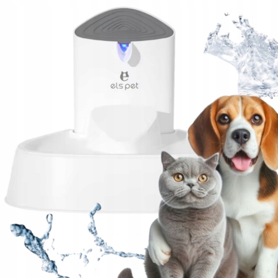 Levně Fontána fontána pro kočky a psy, automatická, Led, 1,8 l, pro kočky filtr Els Pet
