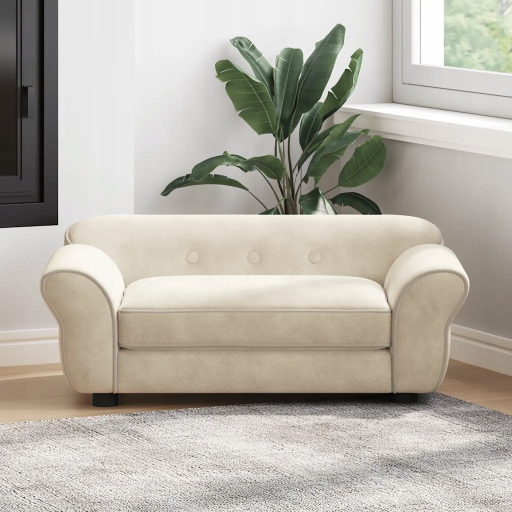 vidaXL Pohovka pro psy krémová 72 x 45 x 30 cm plyš