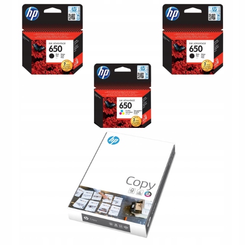 Sada originálních inkoustů Hp 650 2xČerná CZ101AE Barva CZ102AE+HP Copy