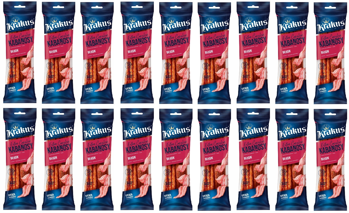 Levně 18x 95g Krakus Kabanosy se slaninou Karton
