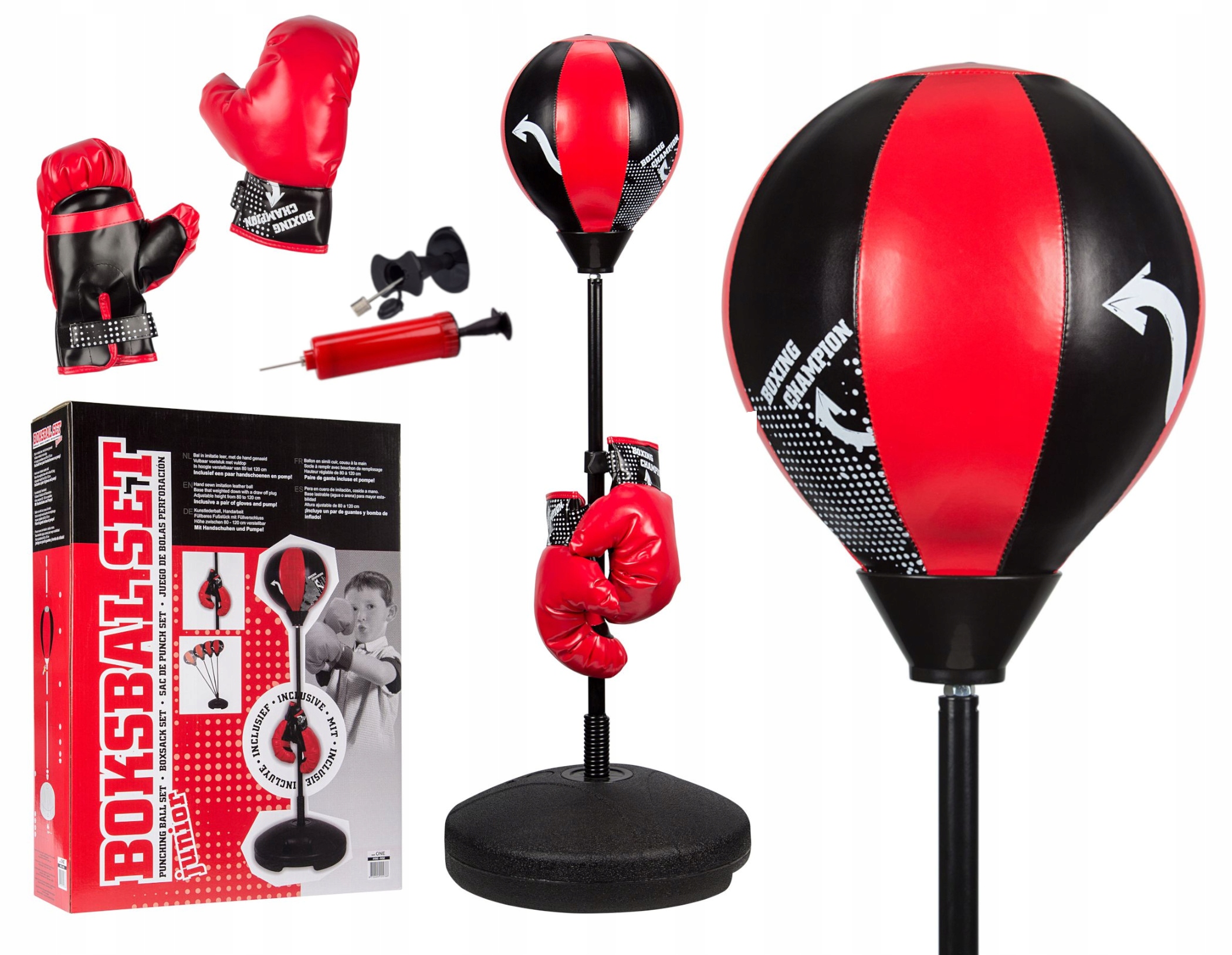 Zestaw gruszka bokserska stojąca dla dzieci rękawice do boksu Get&go
