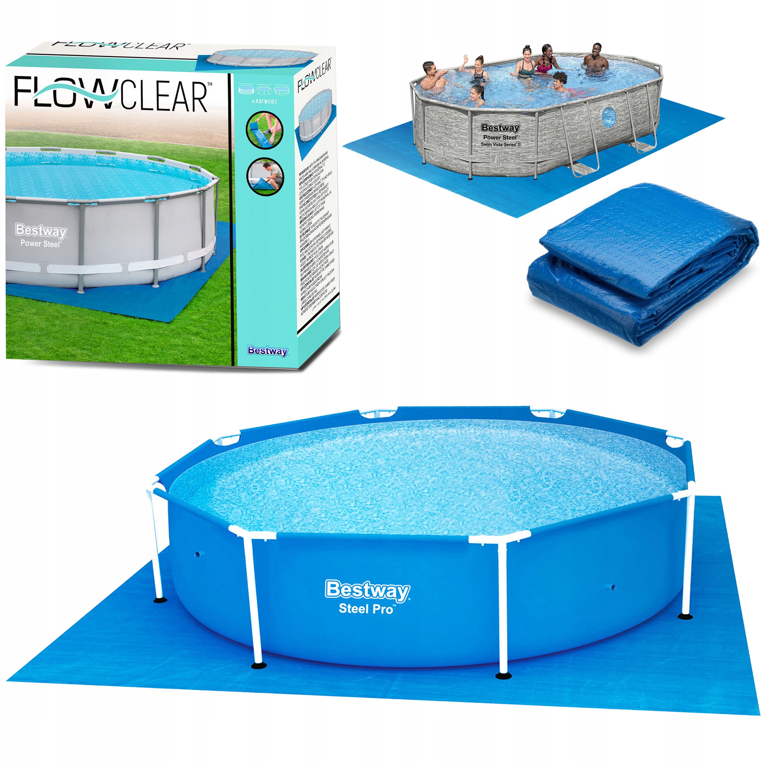 

Podłoga Mata Pod Basen ogrodowy 488x488cm Bestway